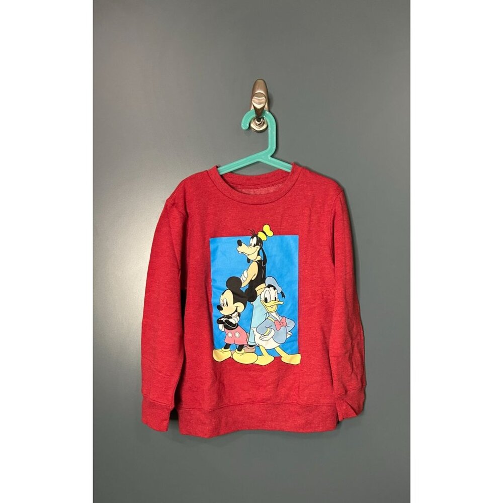 NWT Kids Size Small Disney Mickey Mouse & Friends Fleece Sweatshirt - Red NEW